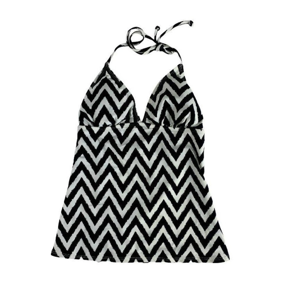Old Navy XS NWT Black White Tankini Top Swimsuit Wear Suit Lined